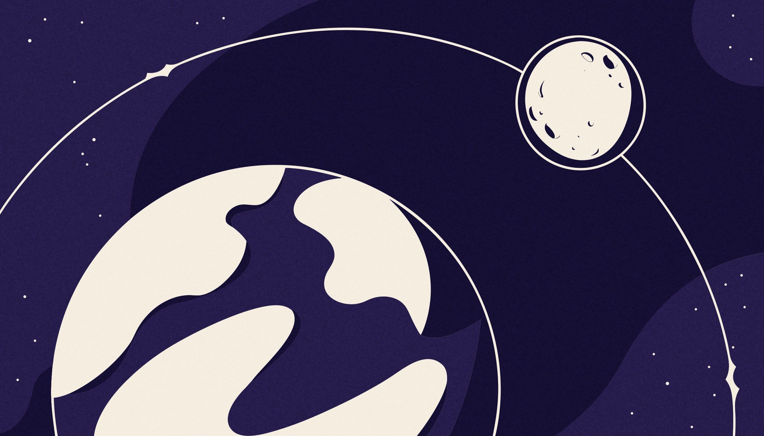 Verrouillée par la même force qui soulève nos marées, la Lune tourne une fois par orbite et garde à jamais le même visage tourné vers la Terre.