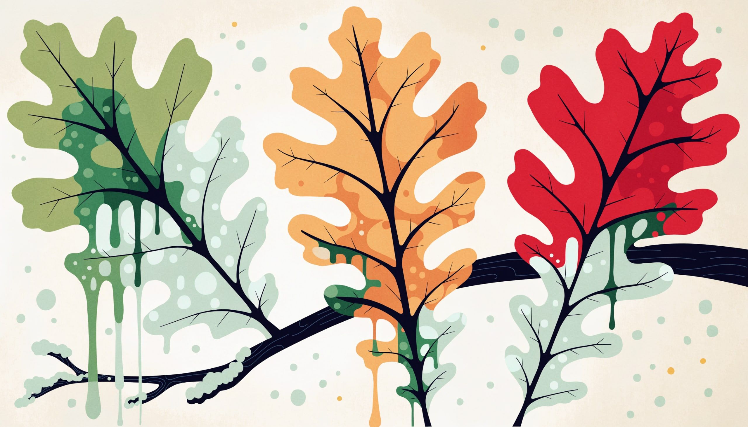 En arrêtant la chlorophylle, l'arbre laisse apparaître les pigments jaunes, et fabrique pour certaines espèces un rouge tout neuf avant la chute.